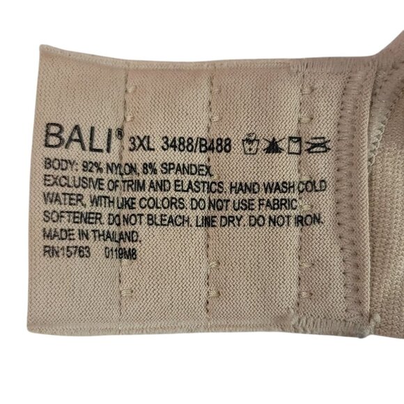 Bali Comfort Revolution Wirefree Full Coverage Bra Tan 3XL Seamless 3488/B488 - Picture 8 of 8